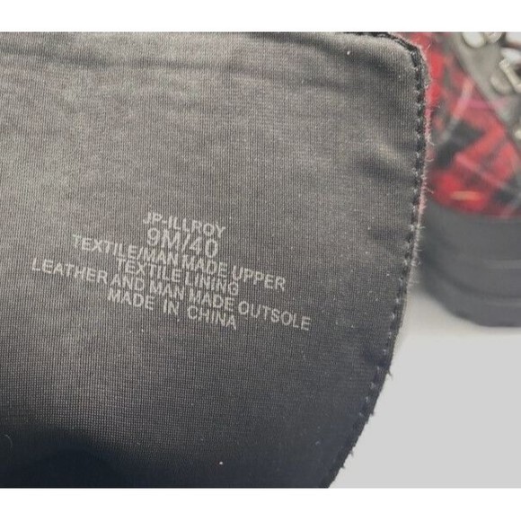 Jessica Simpson Boots  9 Red Black Tartan Plaid Platform Boots Edgy Hunter - Picture 10 of 11